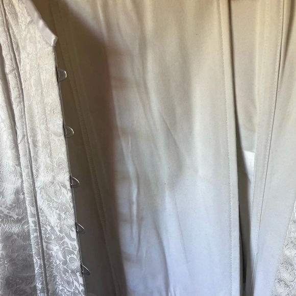 Unbranded lace up corset bodice white ivory brocade size 36 - Picture 6 of 8